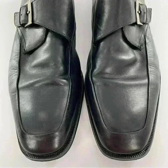 Ashton Gray mens dress shoes size 11 black leather monk strap - Picture 2 of 14